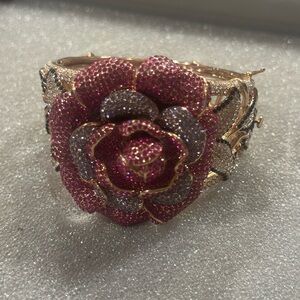 Gold and Pink Heidi Daus Rose Bracelet